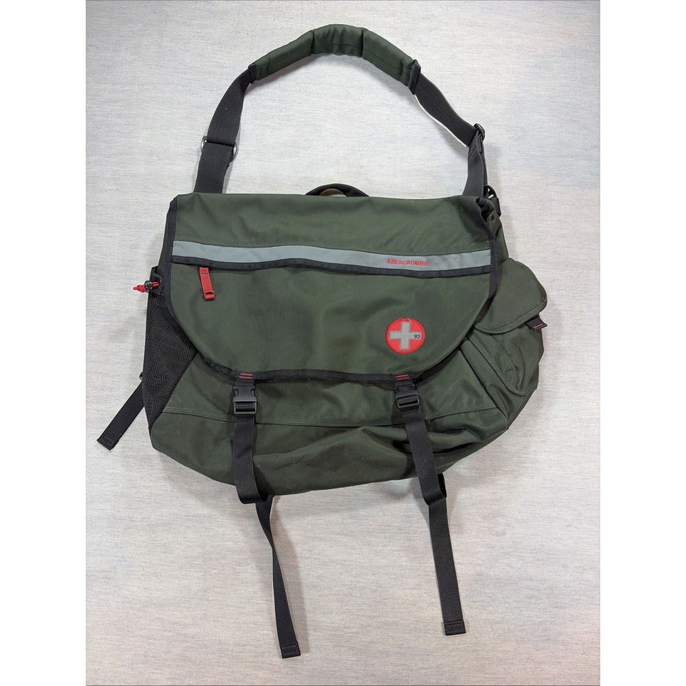 Vintage Abercrombie & Fitch A-22 Ballistic Nylon Messenger Bag Green 90s